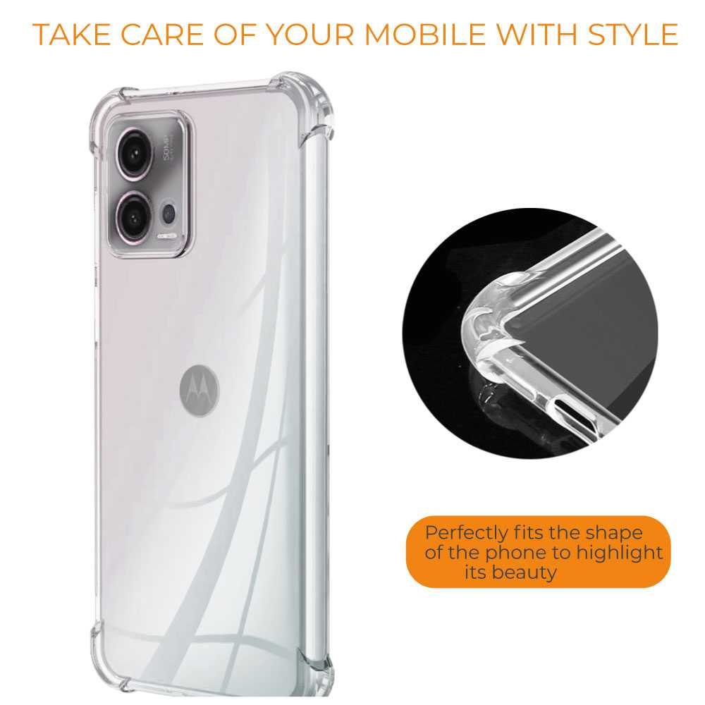 Funda de TPU para MOTOROLA edge 30 fusion, Carcasa Flexible con Esquinas Reforzadas, Antigolpes, Protección en Cámaras, Silicona Transparente