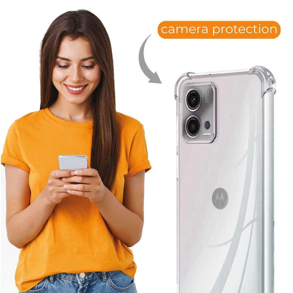 Funda de TPU para MOTOROLA edge 30 fusion, Carcasa Flexible con Esquinas Reforzadas, Antigolpes, Protección en Cámaras, Silicona Transparente