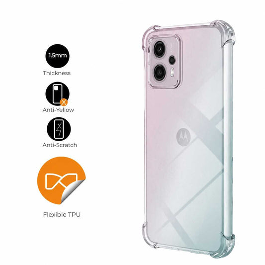 Funda de TPU para MOTOROLA moto g23 /moto g13, Carcasa Flexible con Esquinas Reforzadas Antigolpes, Protección en Cámaras, Silicona Transparente
