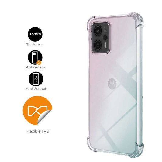 Funda de TPU para MOTOROLA moto g23 /moto g13, Carcasa Flexible con Esquinas Reforzadas Antigolpes, Protección en Cámaras, Silicona Transparente