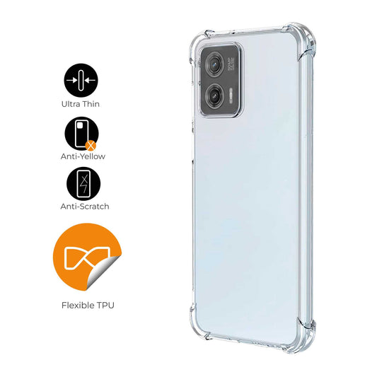 Funda de TPU para MOTOROLA moto g53 5G, Carcasa Flexible con Esquinas Reforzadas Antigolpes, Protección en Cámaras, Silicona Transparente