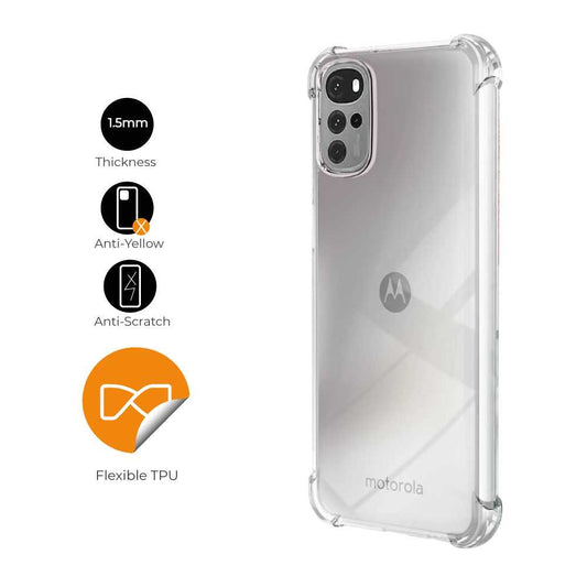 Funda de TPU para MOTOROLA moto e32/moto e32s/moto g22, Carcasa Flexible con Esquinas Reforzadas Antigolpes, Protección en Cámaras, Silicona Transparente