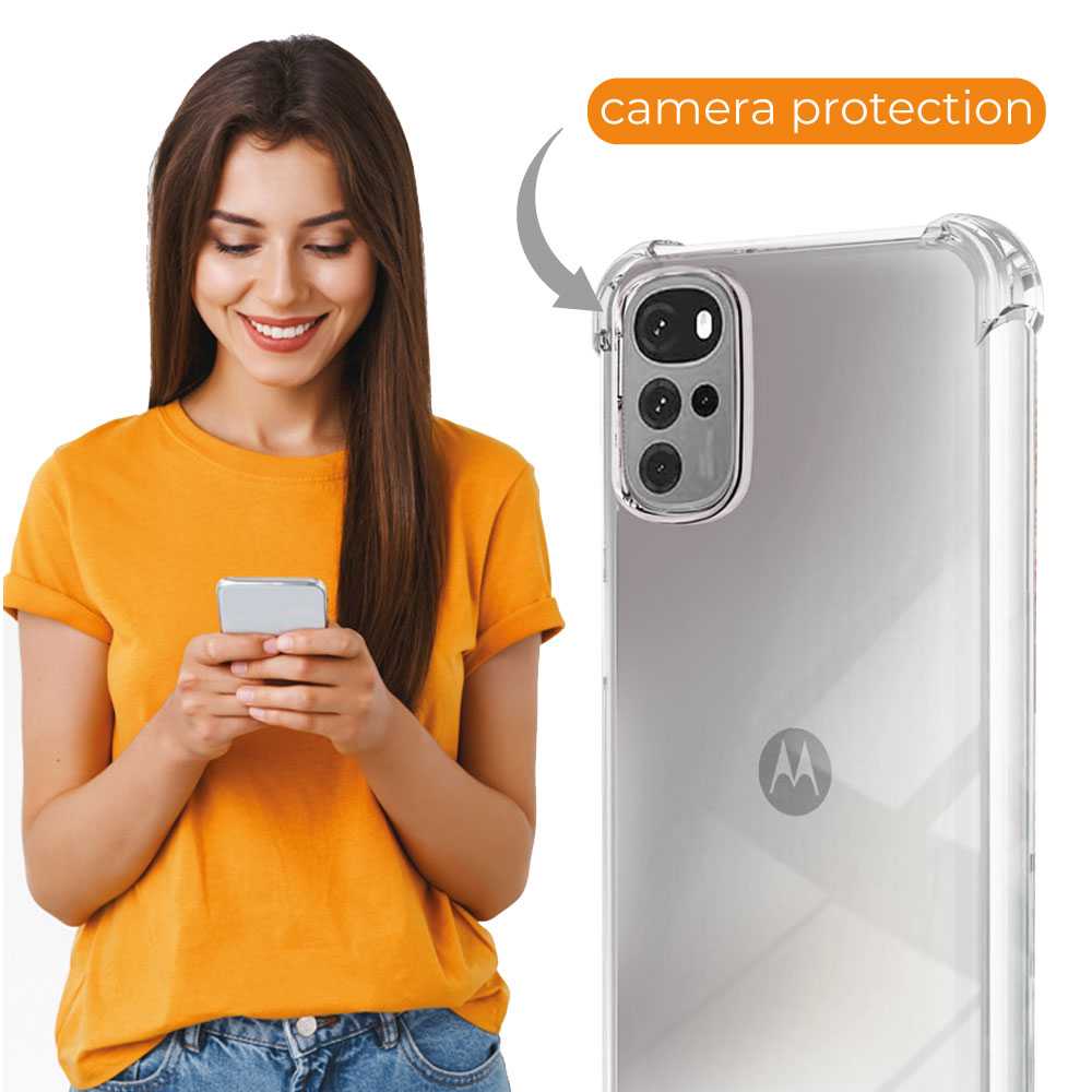 Funda de TPU para MOTOROLA moto e32/moto e32s/moto g22, Carcasa Flexible con Esquinas Reforzadas Antigolpes, Protección en Cámaras, Silicona Transparente