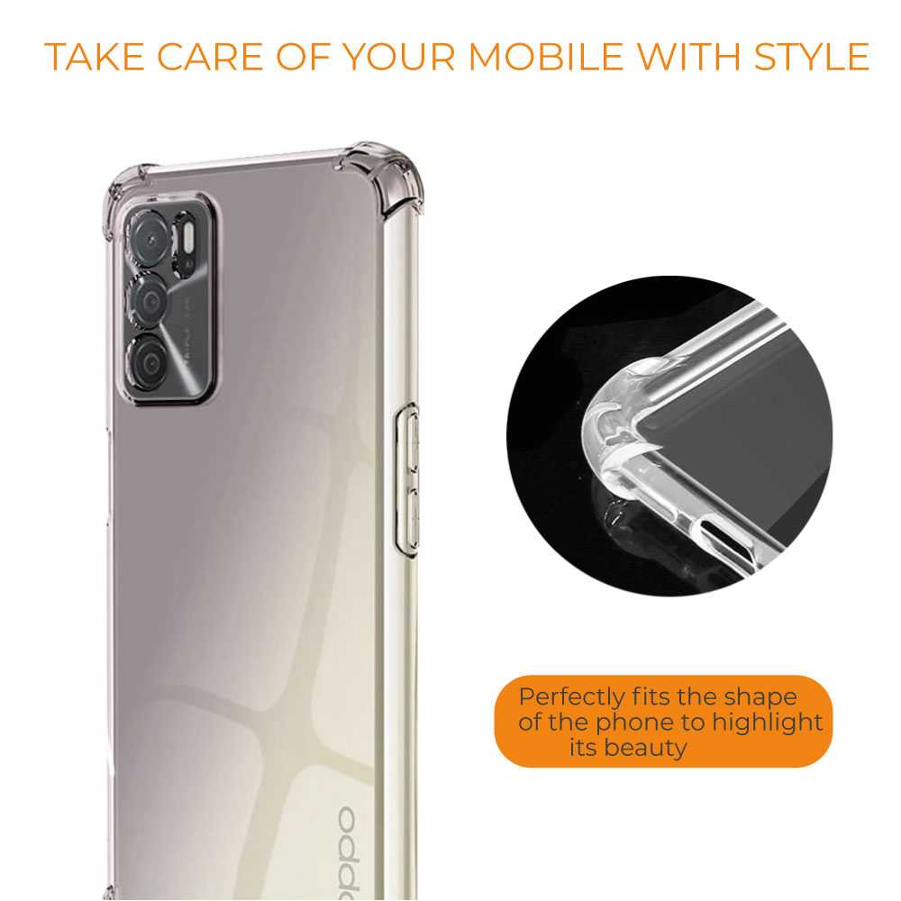 Funda de TPU para Oppo A16, Carcasa Flexible con Esquinas Reforzadas Antigolpes, Protección en Cámaras, Silicona Transparente