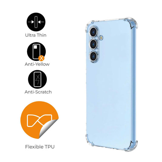Funda de TPU para samsung galaxy a34 5G, Carcasa Flexible con Esquinas Reforzadas Antigolpes, Protección en Cámaras, Silicona Transparente