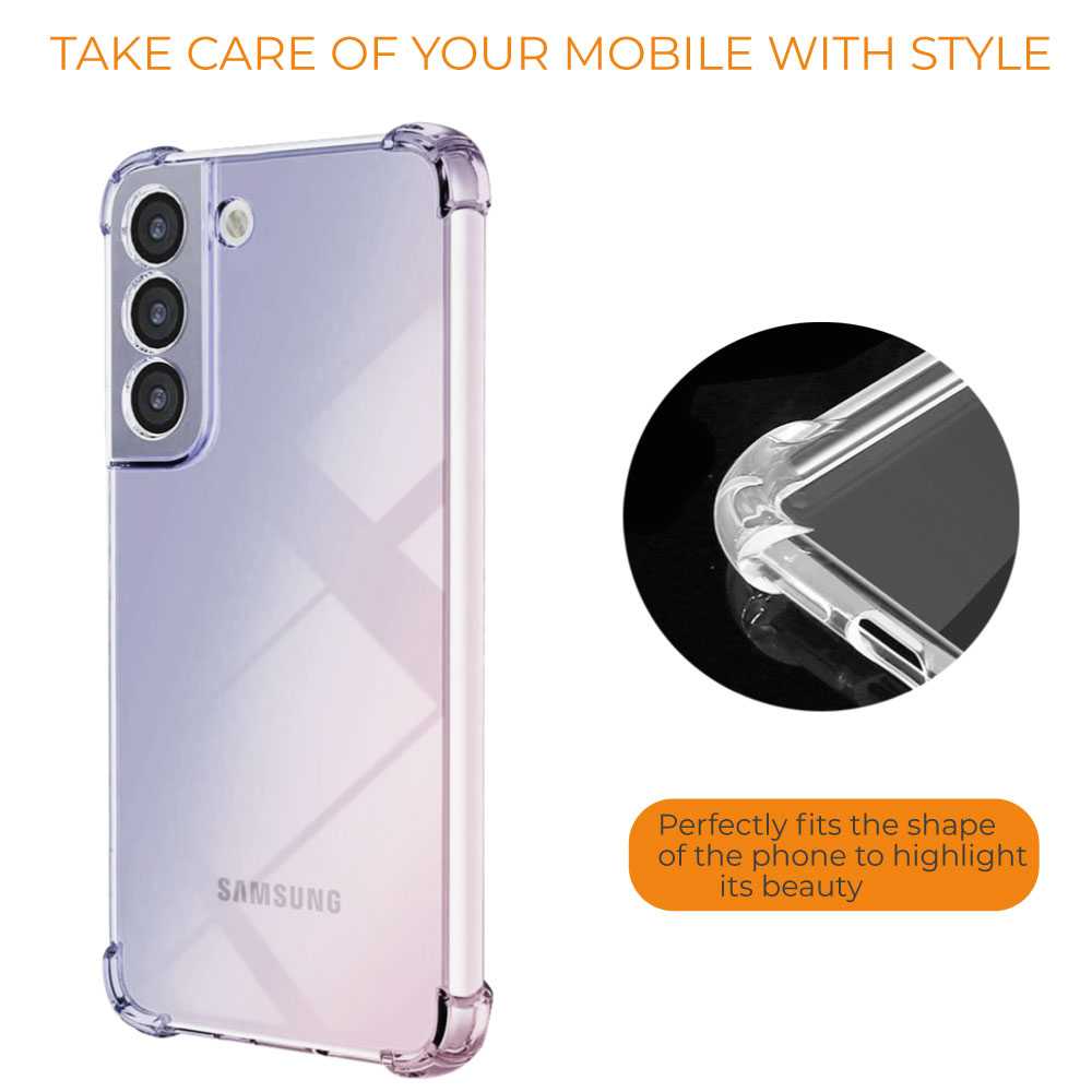 Funda de TPU para Samsung Galaxy S22 Plus, Carcasa Flexible con Esquinas Reforzadas Antigolpes, Protección en Cámaras, Silicona Transparente