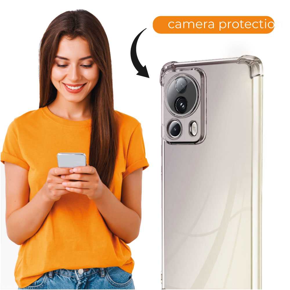 Funda de TPU para xiaomi 13 lite, Carcasa Flexible con Esquinas Reforzadas Antigolpes, Protección en Cámaras, Silicona Transparente