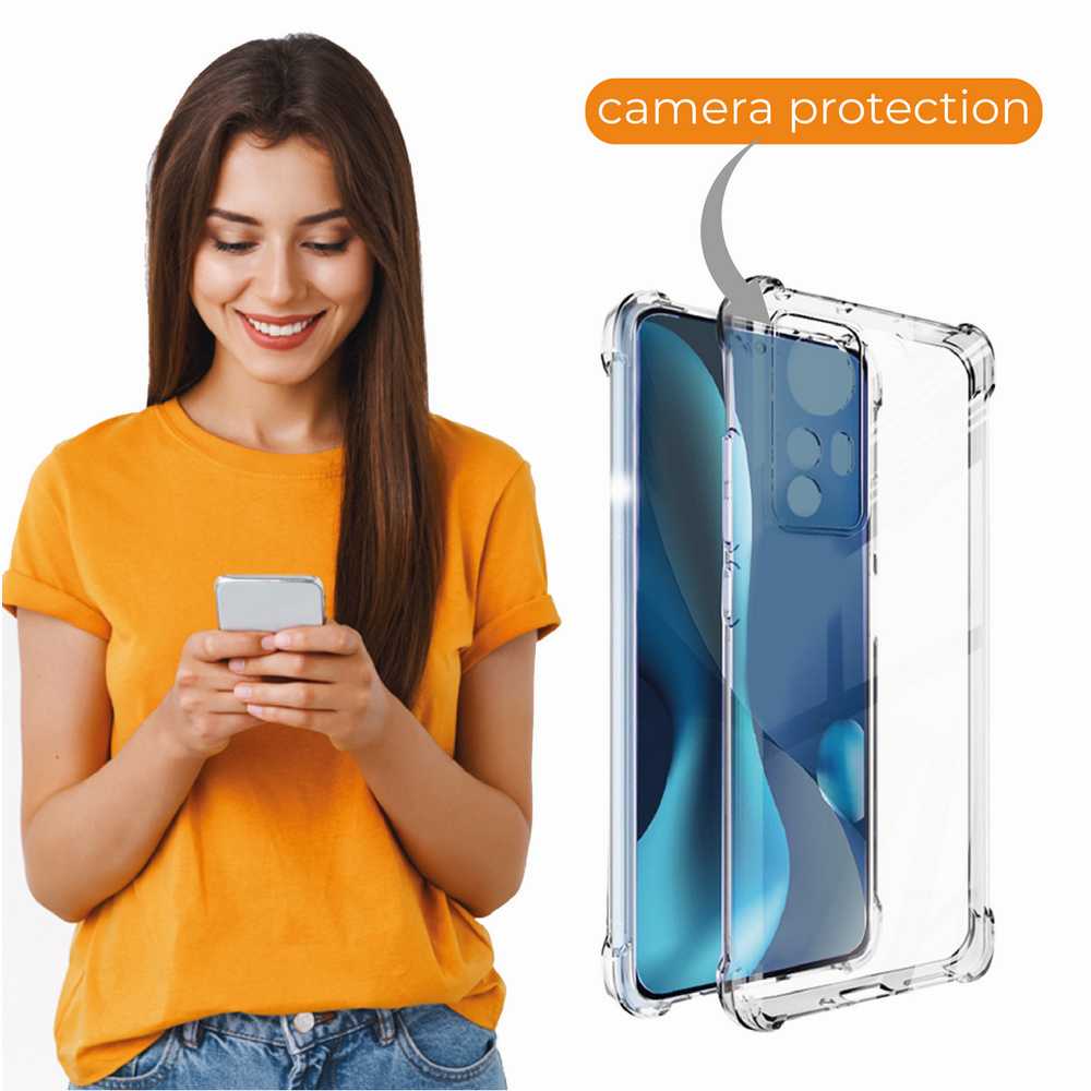 Funda de TPU para Xiaomi 12 lite, Carcasa Flexible con Esquinas Reforzadas Antigolpes, Protección en Cámaras, Silicona Transparente