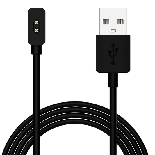 Cable Carga Magnética Blanco 2 Pines Negro Compatible con Xiaomi Mi Band 8, Redmi Band 2 Cargador Magnético USB Dos Imanes Recambio Repuesto Reemplazo Reloj Inteligente