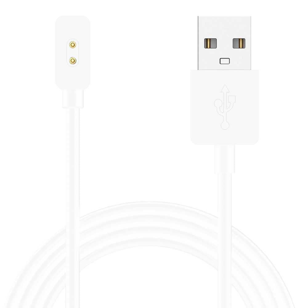 Cable Carga Magnética Blanco 2 Pines Blanco Compatible con Xiaomi Mi Band 8, Redmi Band 2 Cargador Magnético USB Dos Imanes Recambio Repuesto Reemplazo Reloj Inteligente