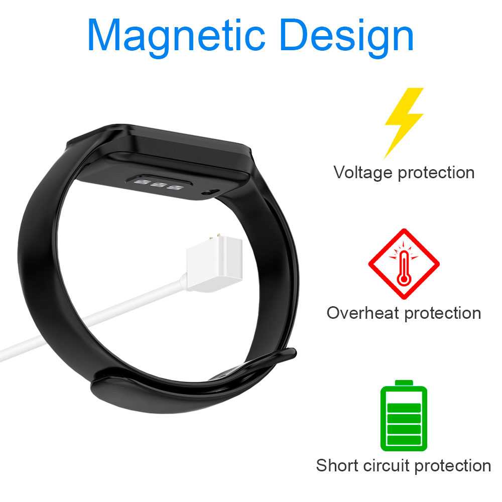 Cable Carga Magnética Blanco 2 Pines Blanco Compatible con Xiaomi Mi Band 8, Redmi Band 2 Cargador Magnético USB Dos Imanes Recambio Repuesto Reemplazo Reloj Inteligente