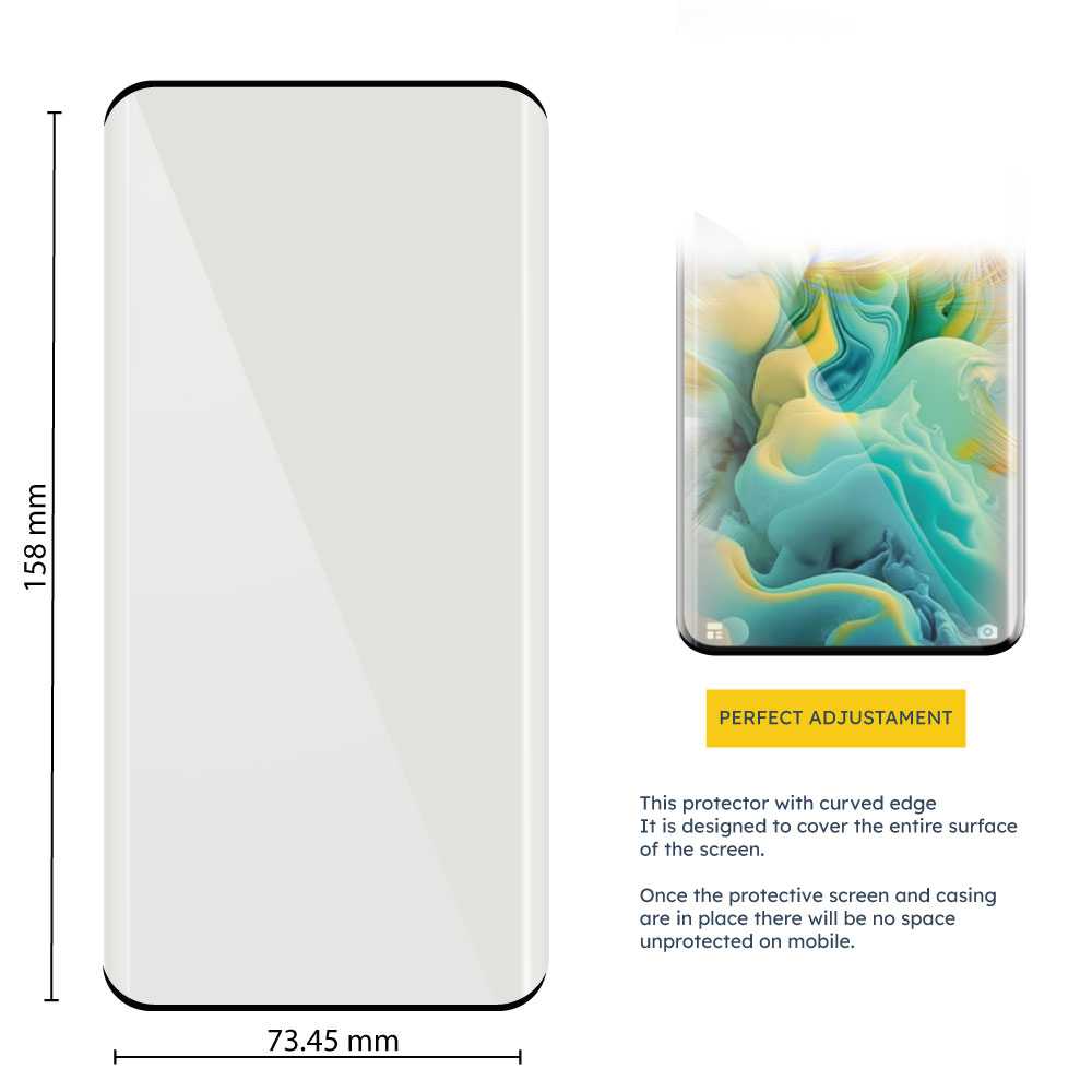Protector de Pantalla Cristal Curvo Compatible con Honor Magic5 Pro, Vidrio Templado Premium con Pegamento en los Bordes