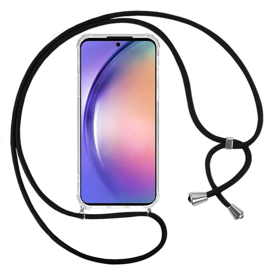 Funda de TPU para Samsung A54 5G, Carcasa Flexible con Colgante, Antigolpes, Protección en Cámaras, funda con colgante