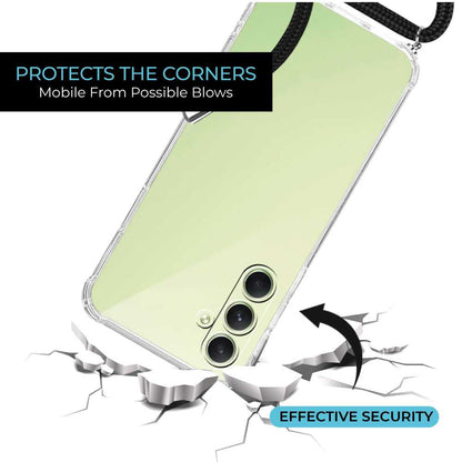 Funda de TPU para Samsung A54 5G, Carcasa Flexible con Colgante, Antigolpes, Protección en Cámaras, funda con colgante