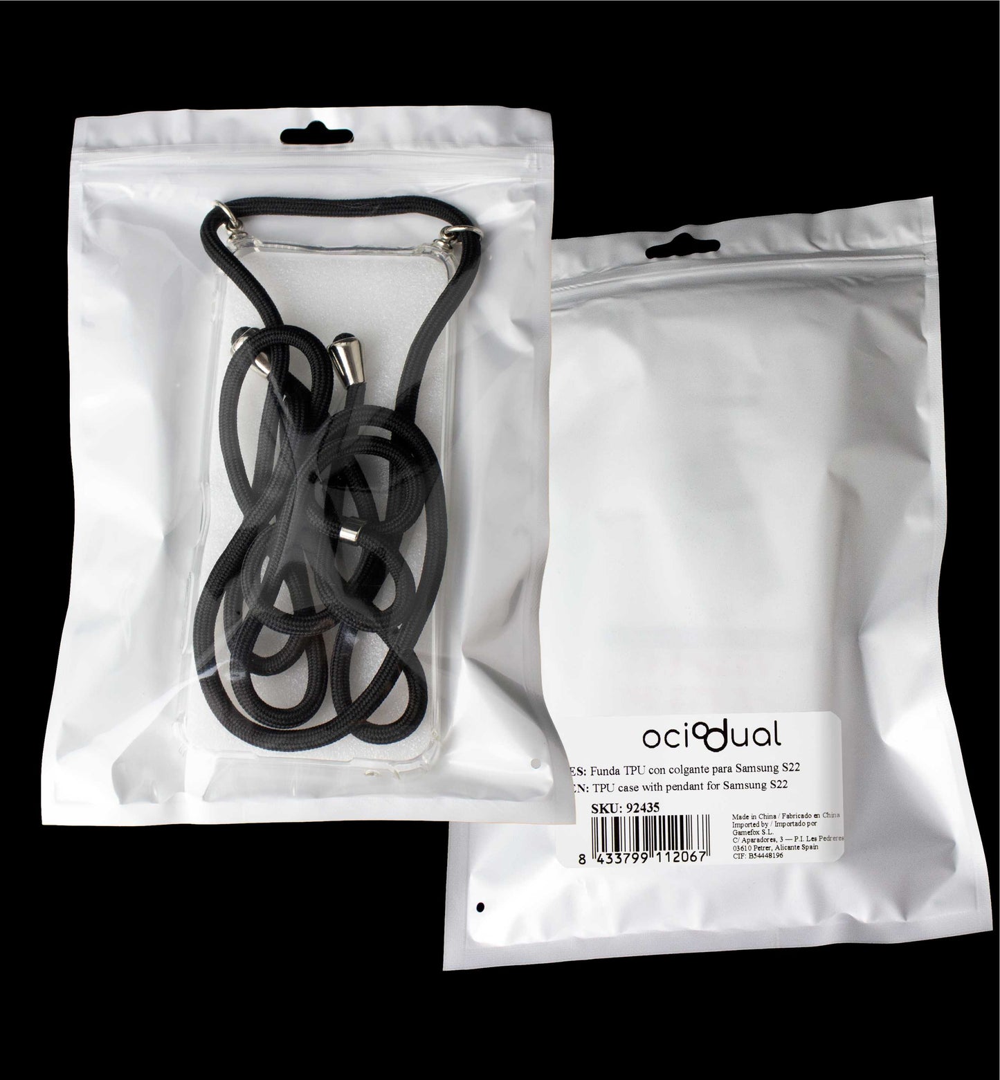 Funda de TPU para Samsung S22 5G, Carcasa Flexible con Colgante, Antigolpes, Protección en Cámaras, funda con colgante