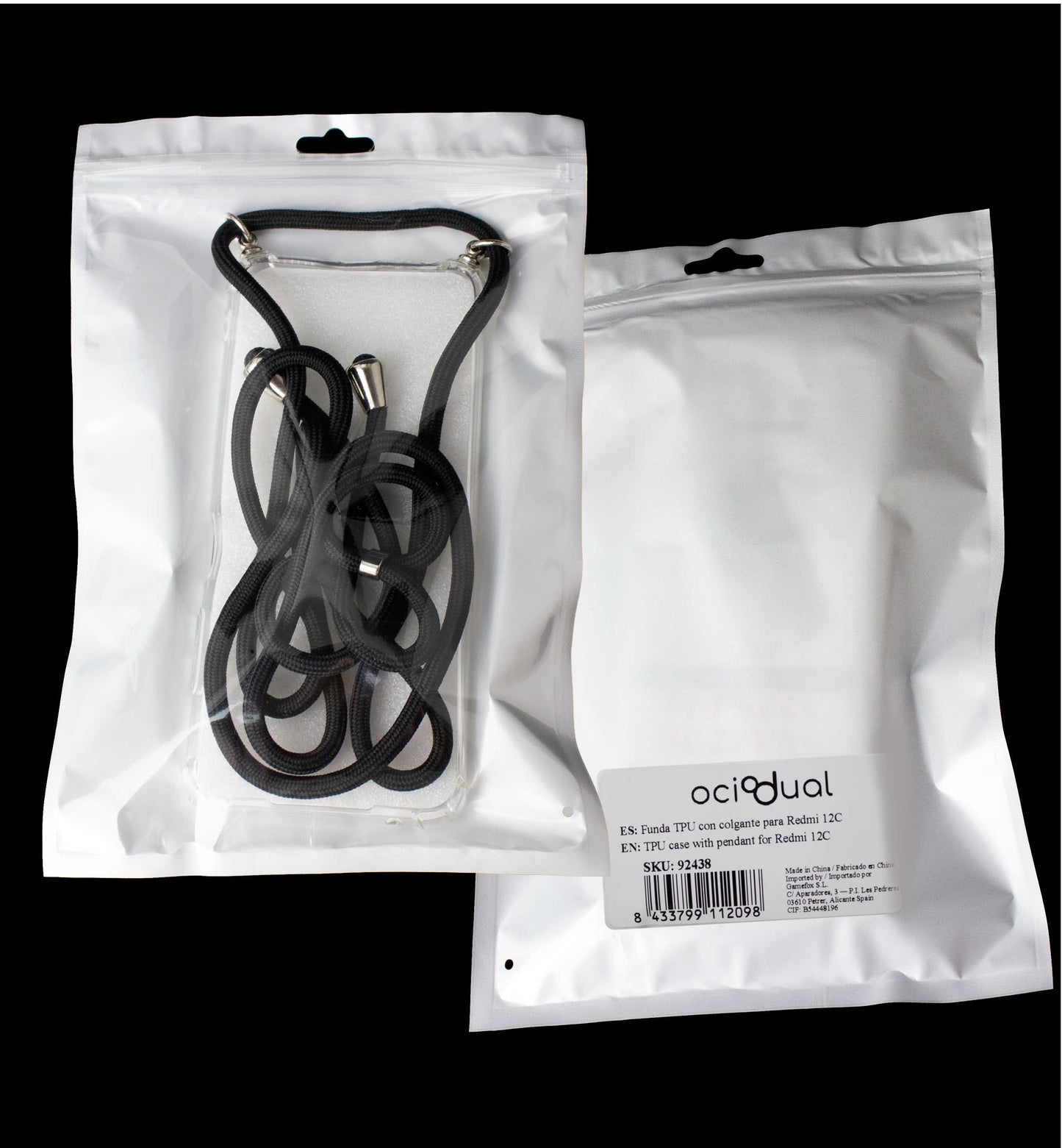 Funda de TPU para Xiaomi Redmi 12C, Carcasa Flexible con Colgante, Antigolpes, Protección en Cámaras, funda con colgante