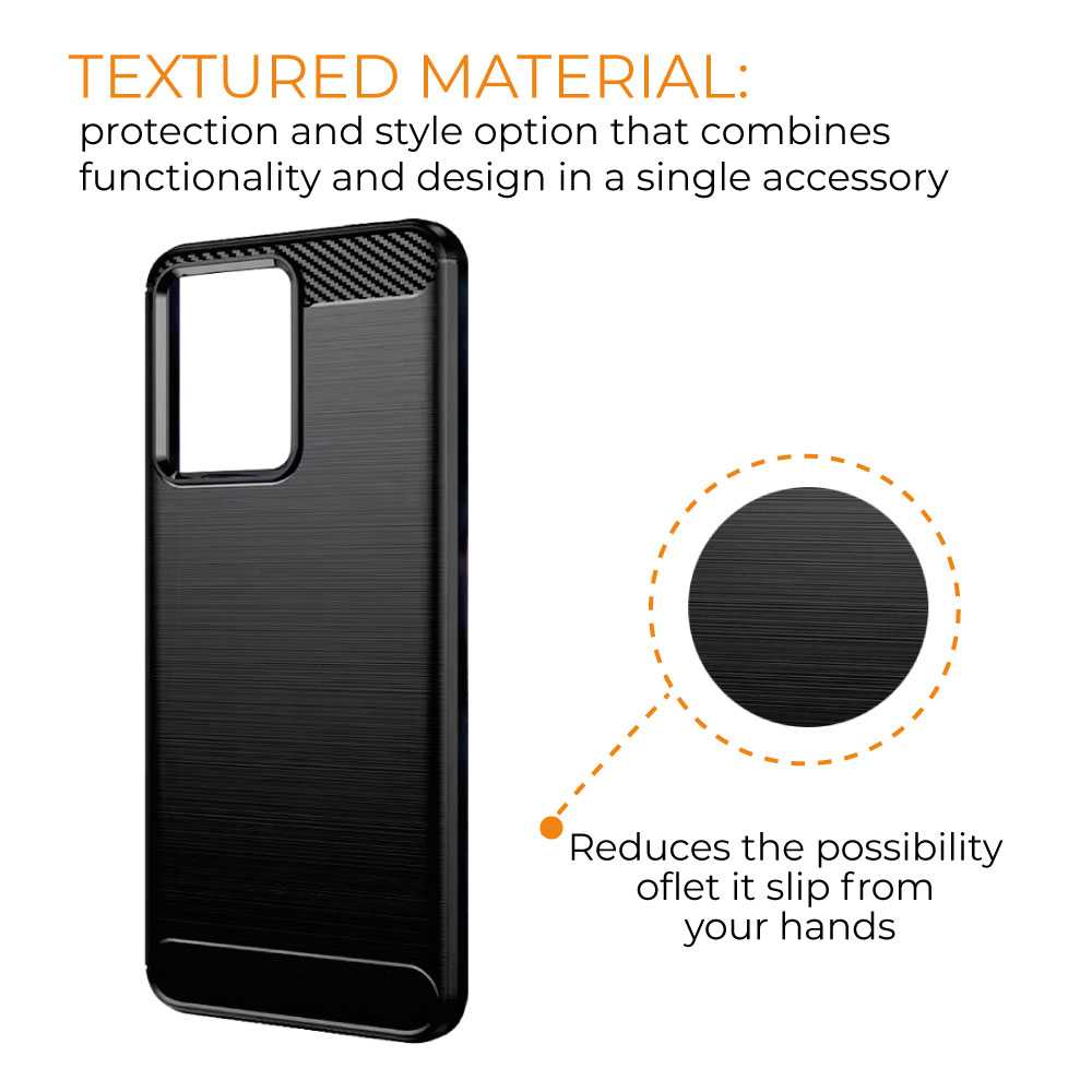 Funda Protectora Negra para Redmi Note 12 Pro+/ Redmi Note 12 Explorer Edition, Carcasa de Proteccion Efecto fibra de carbono, Proteccion para la Camara Trasera, Flexible en Silicona Gel