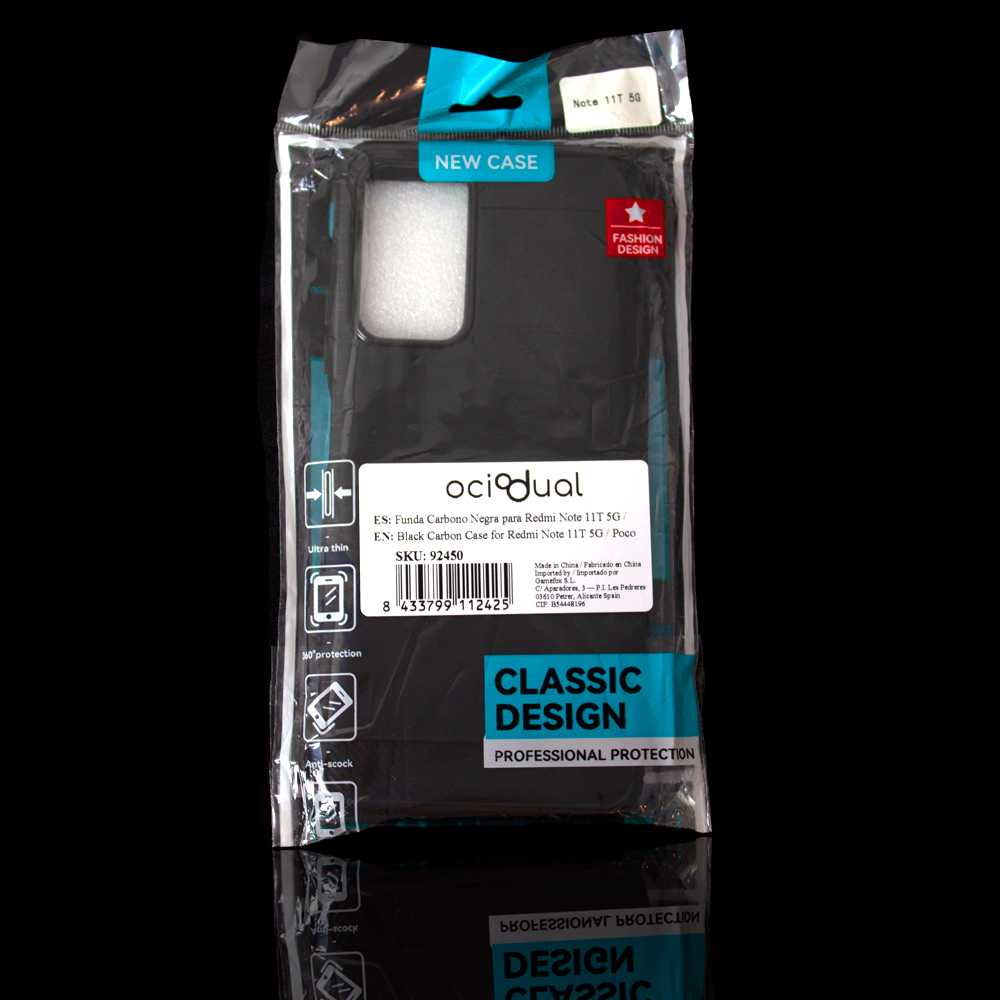 Funda de TPU para Redmi Note 11/11S/11T/Mi Poco M4 Pro, Carcasa Flexible con fibra de carbono Antigolpes, Protección en Cámaras, Silicona fibra de carbono