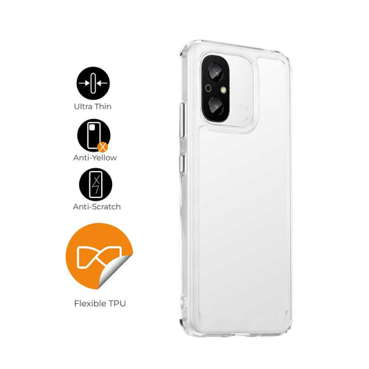 Funda de TPU para Xiaomi Redmi 12C, Funda transparente con borde resistente, Proteccion en Camaras, Silicona Transparente