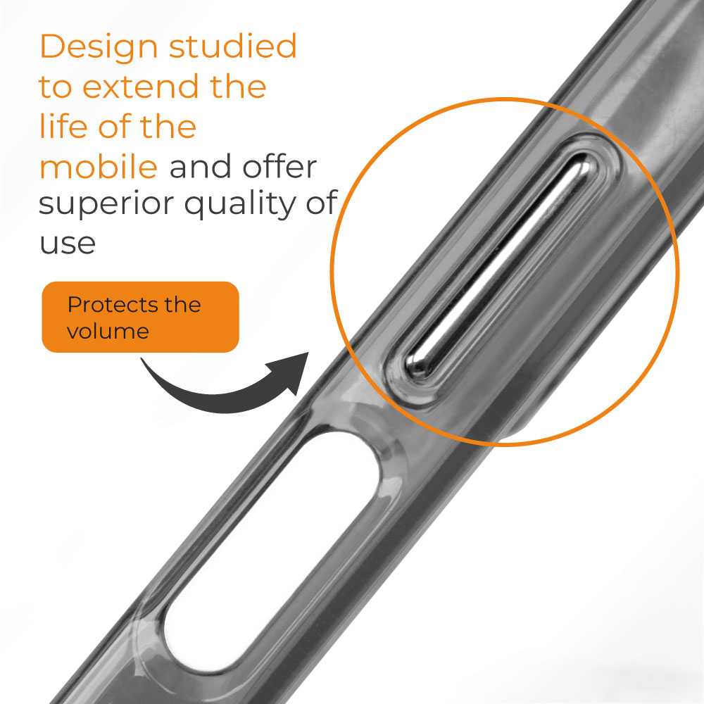 Funda de TPU para Xiaomi Redmi 12C, Funda transparente con borde gris claro, Proteccion en Camaras, Silicona Transparente