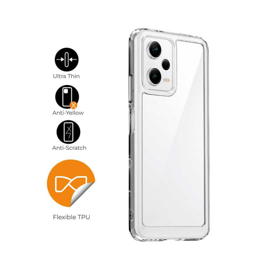 Funda de TPU para Redmi Note 12 Pro 5G, Funda transparente con borde resistente, Proteccion en Camaras, Silicona Transparente