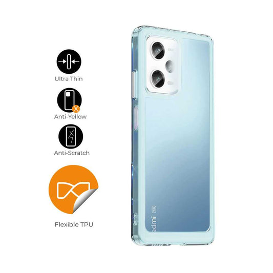 Funda de TPU para Redmi Note 12 Pro+, Funda transparente con borde resistente, Proteccion en Camaras, Silicona Transparente