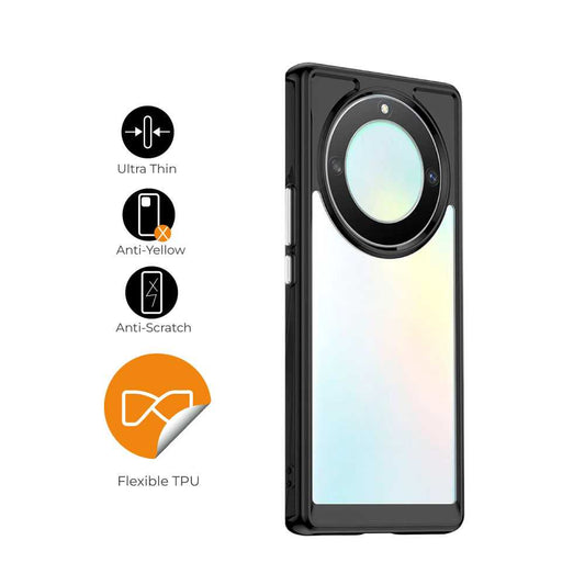 Funda de TPU para Magic5 Lite, Funda transparente con borde negro, Proteccion en Camaras, Silicona Transparente