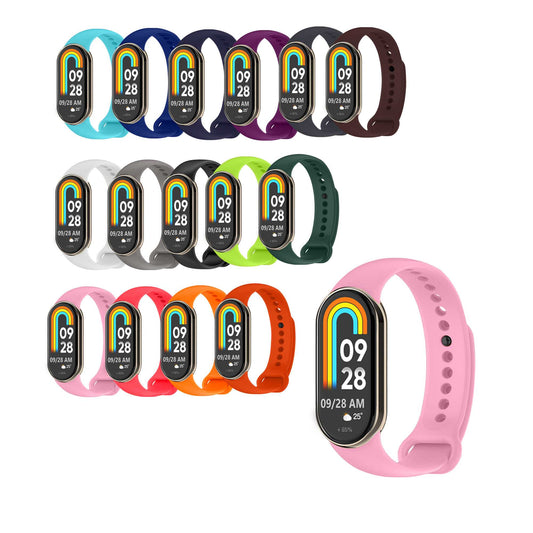 Correa de Recambio Compatible con Xiaomi Mi Band 9 y Mi Band 8, de color Rosa Palo, Repuesto de Silicona