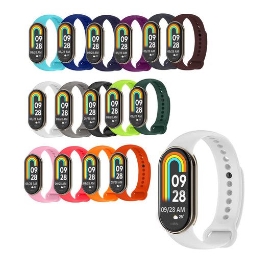 Correa de Recambio Compatible con Xiaomi Mi Band 9 y Mi Band 8, de color Blanco, Repuesto de Silicona