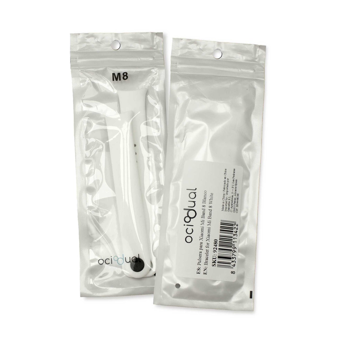 Correa de Recambio Compatible con Xiaomi Mi Band 9 y Mi Band 8, de color Blanco, Repuesto de Silicona