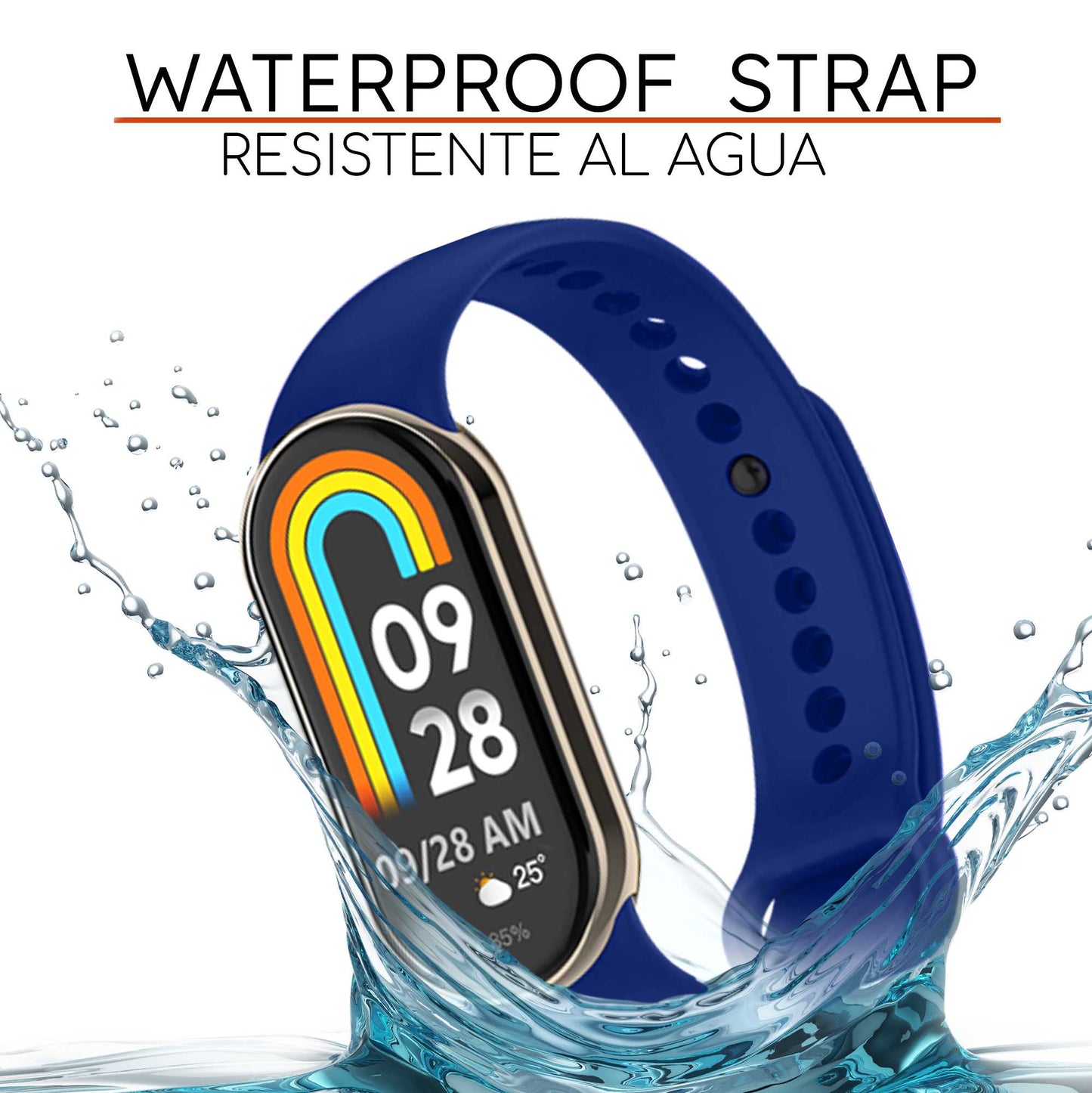 Correa de Recambio Compatible con Xiaomi Mi Band 9 y Mi Band 8, de color Azul Noble, Repuesto de Silicona