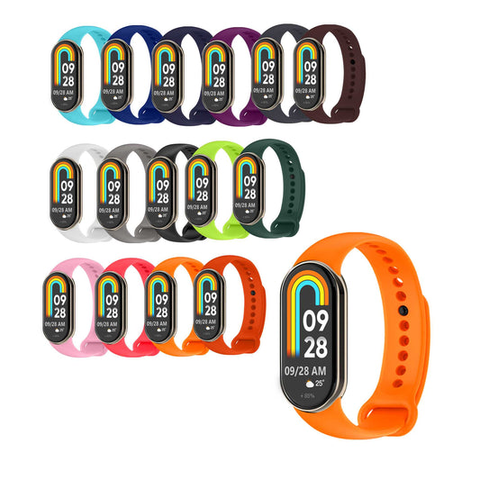 Correa de Recambio Compatible con Xiaomi Mi Band 9 y Mi Band 8, de color Naranja, Repuesto de Silicona