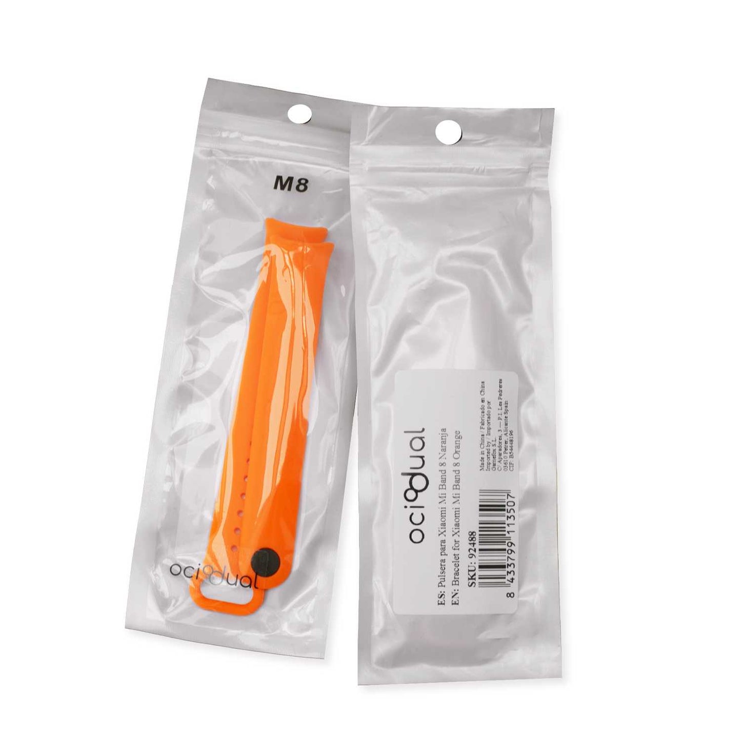 Correa de Recambio Compatible con Xiaomi Mi Band 9 y Mi Band 8, de color Naranja, Repuesto de Silicona