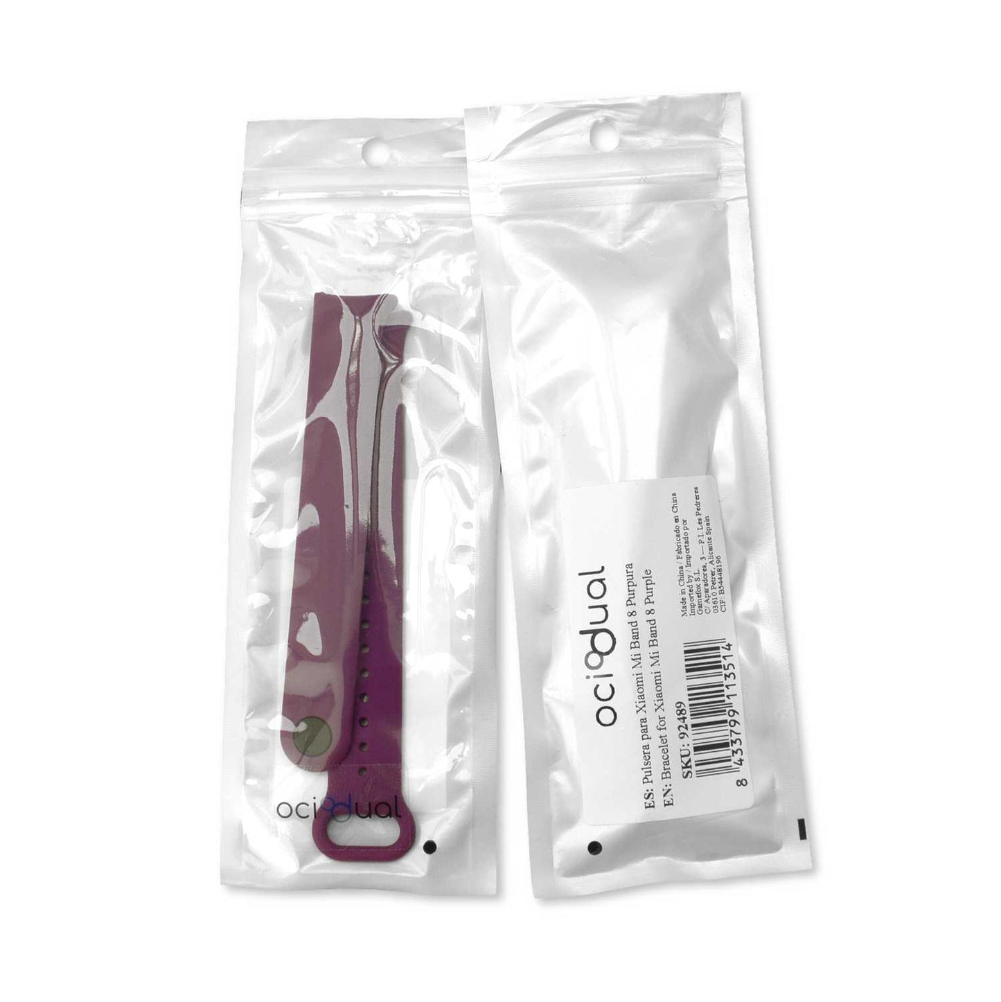 Correa de Recambio Compatible con Xiaomi Mi Band 9 y Mi Band 8, de color Purpura, Repuesto de Silicona