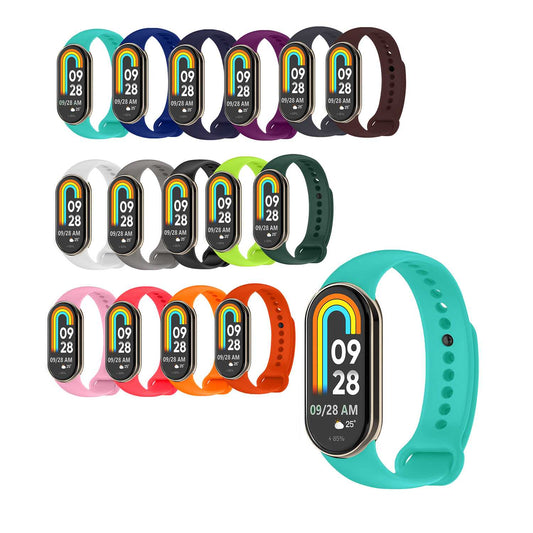 Correa de Recambio Compatible con Xiaomi Mi Band 9 y Mi Band 8, de color Azul Celeste, Repuesto de Silicona