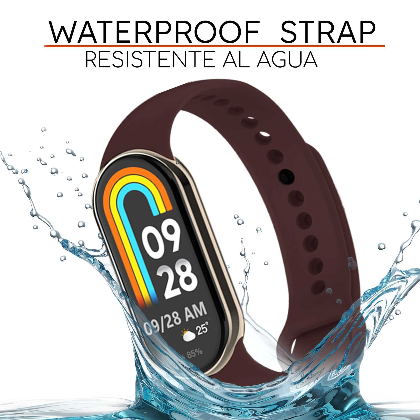 Correa de Recambio Compatible con Xiaomi Mi Band 9 y Mi Band 8, de color Borgoña, Repuesto de Silicona