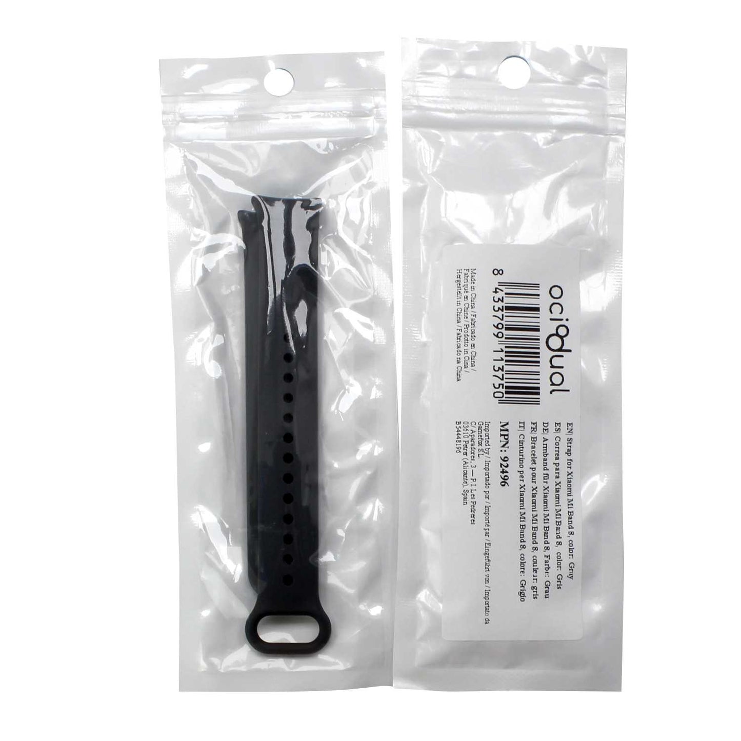 Correa de Recambio para Xiaomi Mi Band 9 y Mi Band 8, de color Gris, Enganche Métalico, Flexible Sport