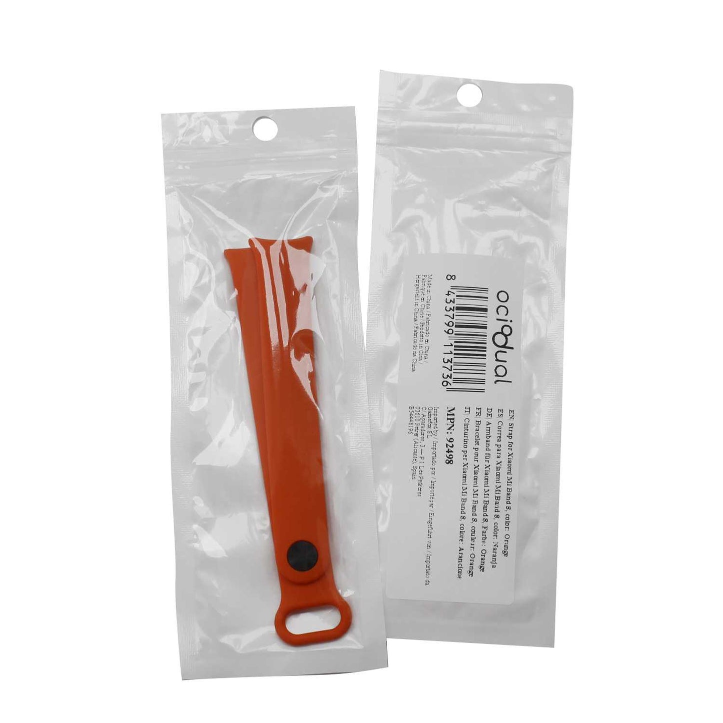 Correa de Recambio para Xiaomi Mi Band 9 y Mi Band 8, de color Naranja, Enganche Métalico, Flexible Sport