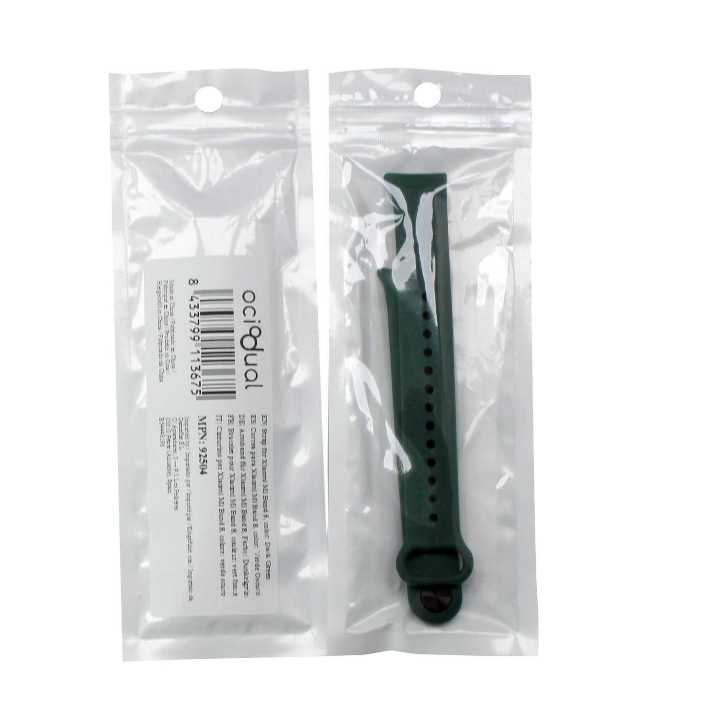 Correa de Recambio para Xiaomi Mi Band 9 y Mi Band 8, de color Verde Oscuro, Enganche Métalico, Flexible Sport