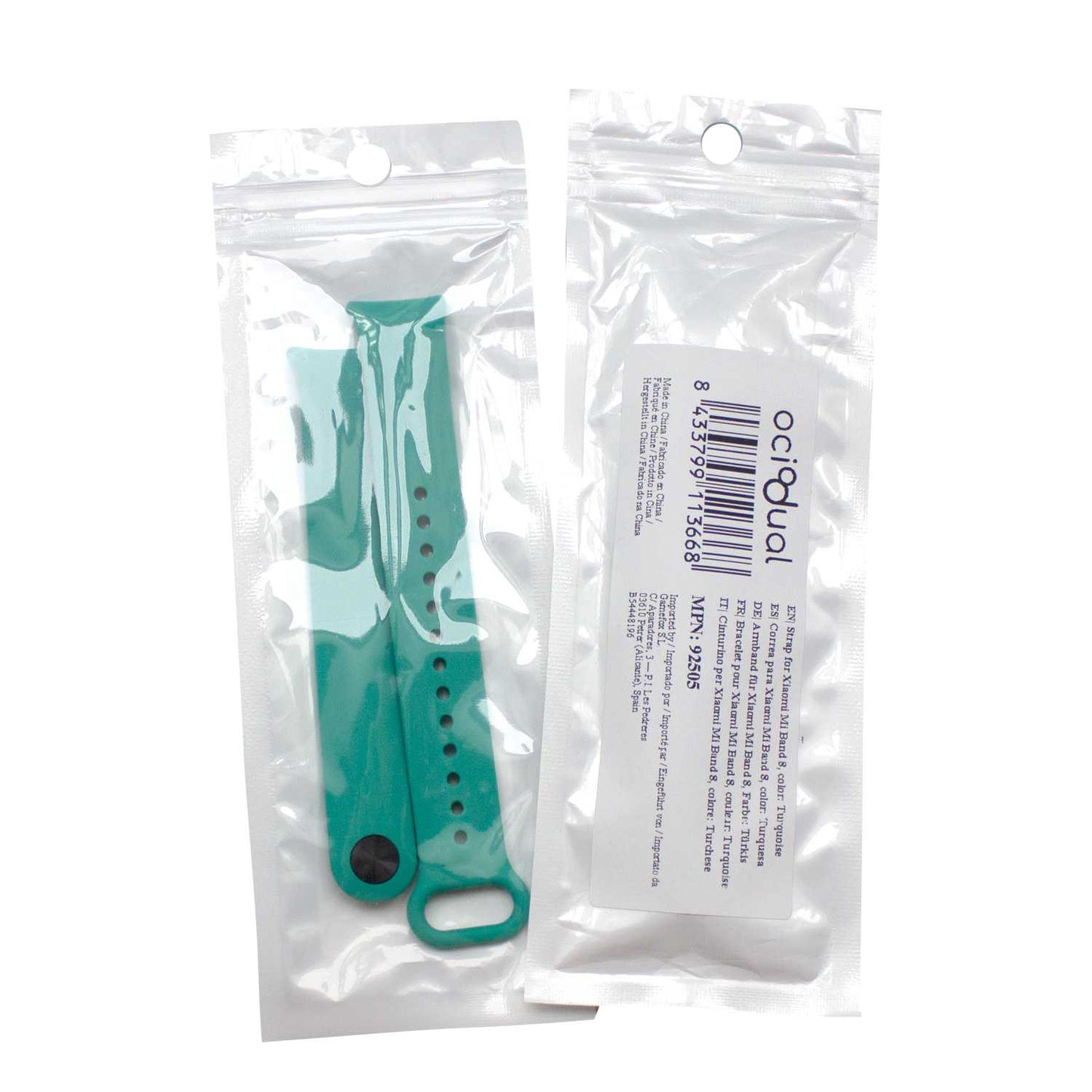 Correa de Recambio para Xiaomi Mi Band 9 y Mi Band 8, de color Turquesa, Enganche Métalico, Flexible Sport