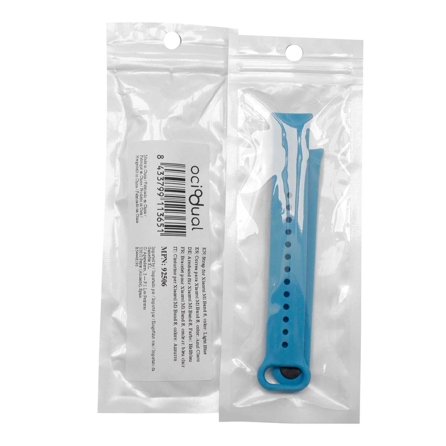 Correa de Recambio para Xiaomi Mi Band 9 y Mi Band 8, de color Azul Celeste, Enganche Métalico, Flexible Sport