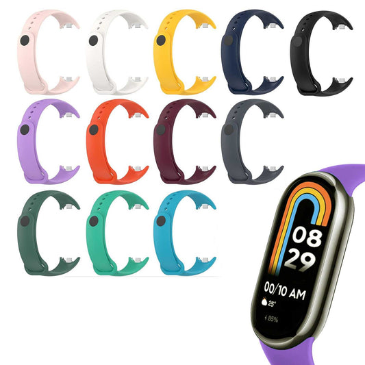 Correa de Recambio para Xiaomi Mi Band 9 y Mi Band 8, de color Lavanda, Enganche Métalico, Flexible Sport