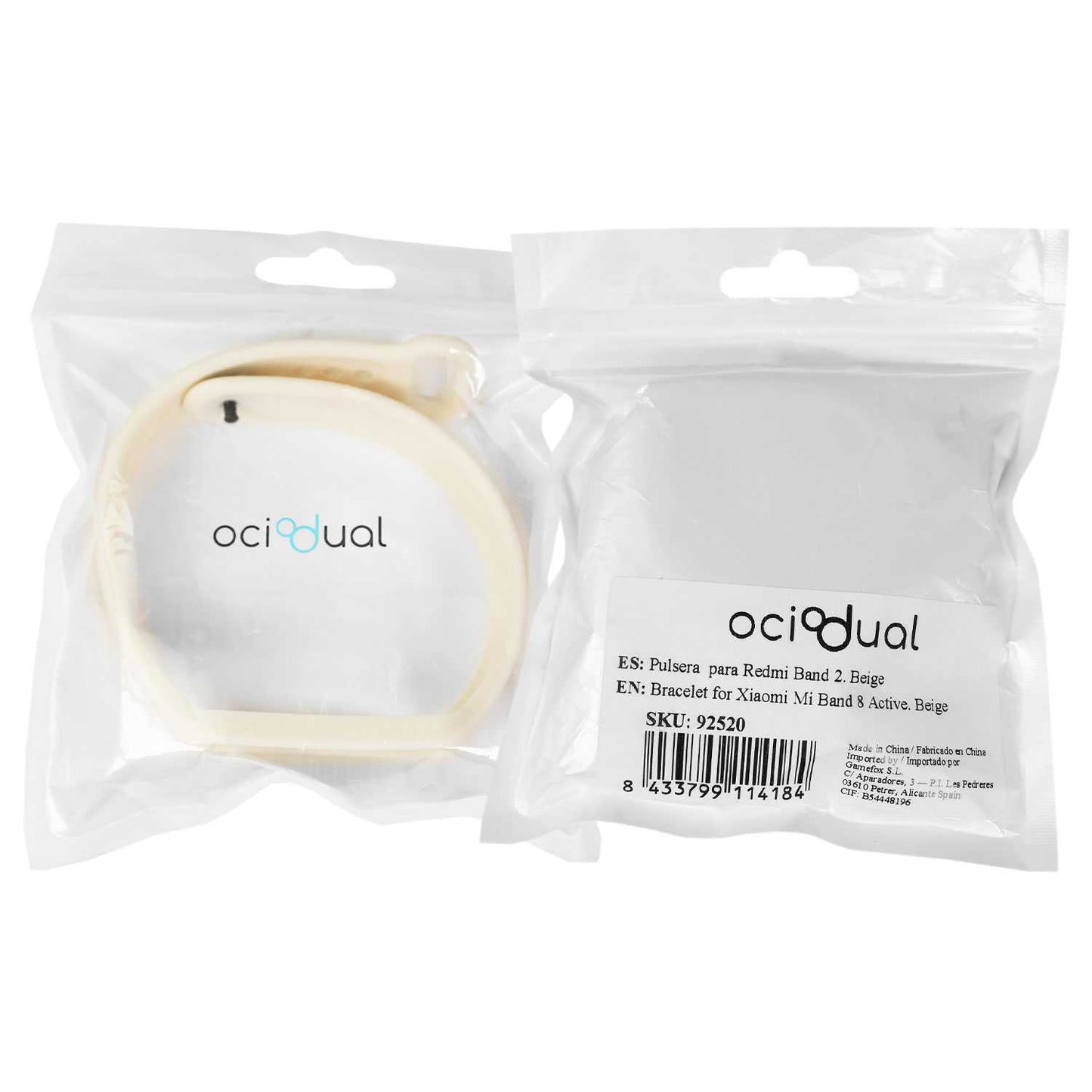 Correa de Recambio Compatible con Xiaomi Smart Band 8 Active/Redmi Smart Band 2, de color Beige, Pulsera de Repuesto de Silicona Suave Flexible Sport Goma