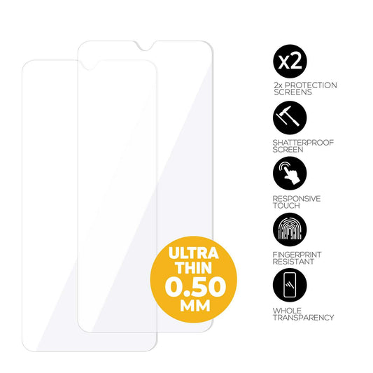 Funda Transparente de TPU Flexible con Esquinas Reforzadas para Oppo A17, con 2 Protectores de Pantalla,