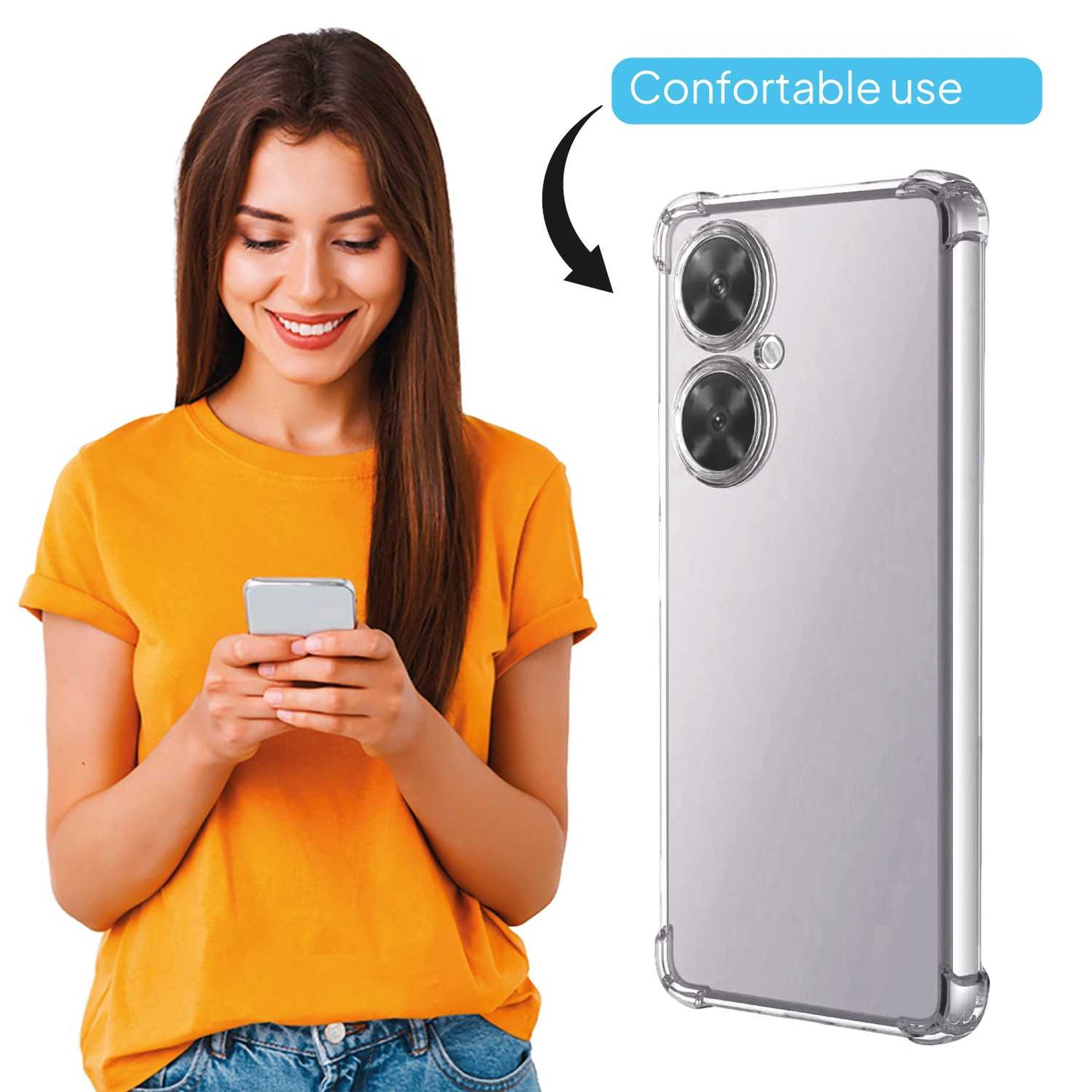 Funda de TPU para Huawei Nova 11i, Carcasa Flexible con Esquinas Reforzadas Antigolpes, Protección en Cámaras, Silicona Transparente