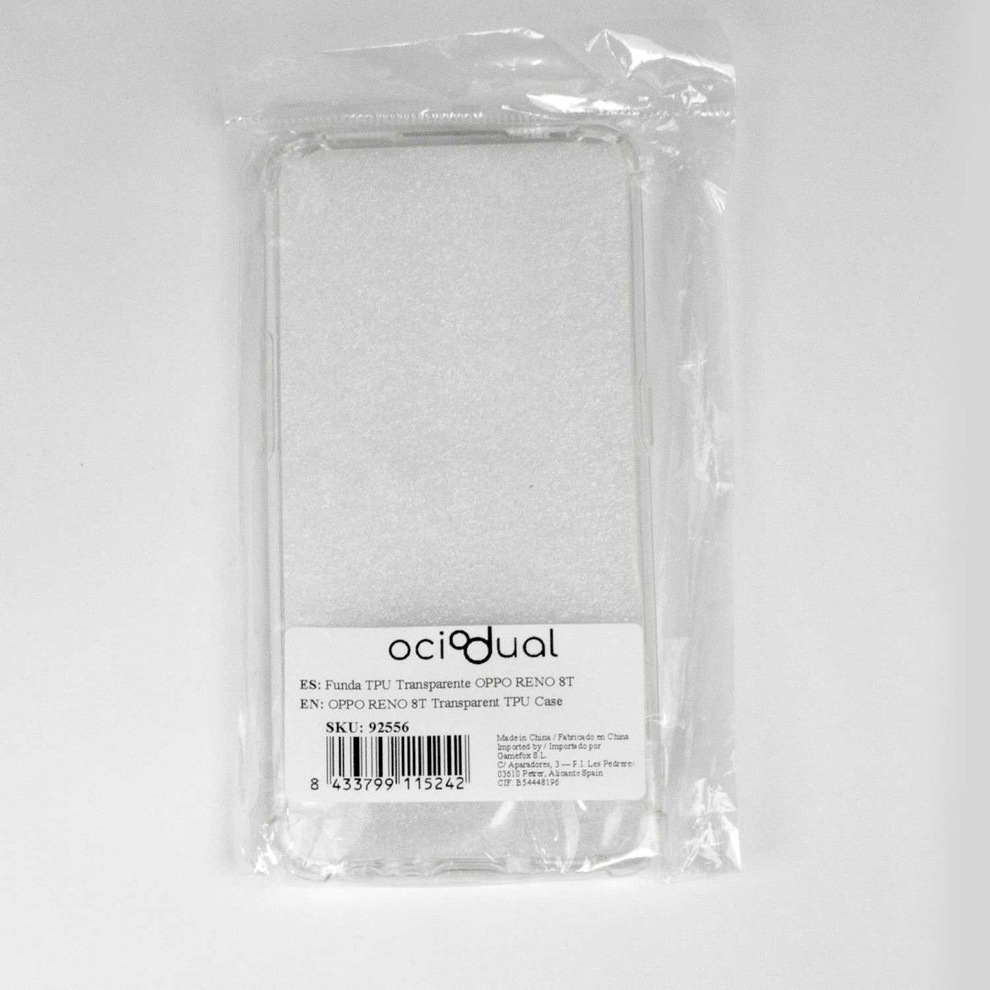 Funda de TPU para Oppo Reno 8T 4G, Carcasa Flexible con Esquinas Reforzadas Antigolpes, Protección en Cámaras, Silicona Transparente
