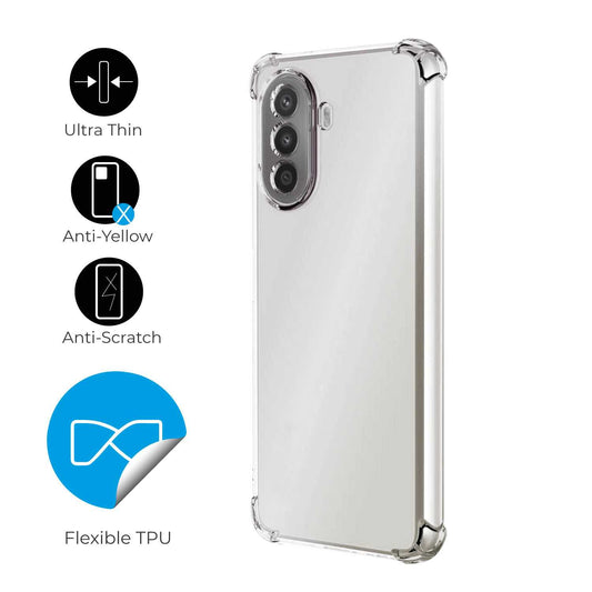 Funda de TPU para Oppo Reno 10 5G/10 Pro 5G, Carcasa Flexible con Esquinas Reforzadas Antigolpes, Protección en Cámaras, Silicona Transparente