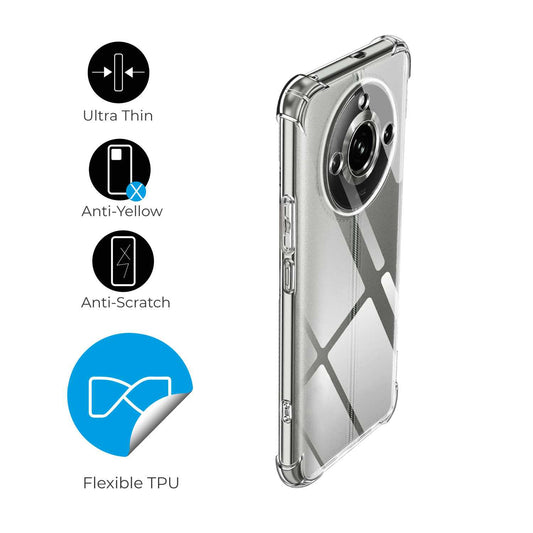 Funda de TPU para Realme 11 Pro/Pro+ 5G, Carcasa Flexible con Esquinas Reforzadas Antigolpes, Protección en Cámaras, Silicona Transparente