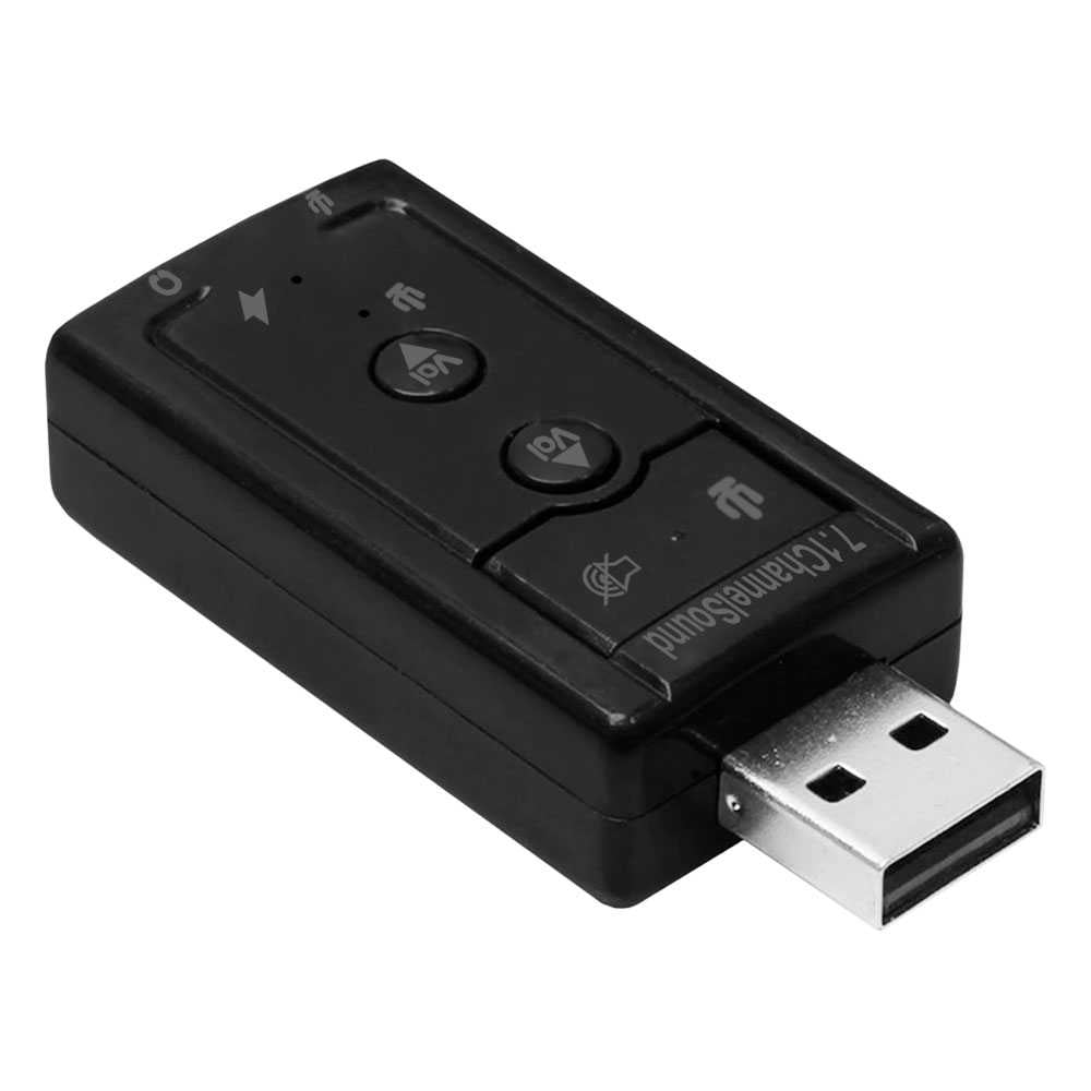 Tarjeta de Sonido Externa USB 2 Conectores Mini Jack 3.5mm Panel