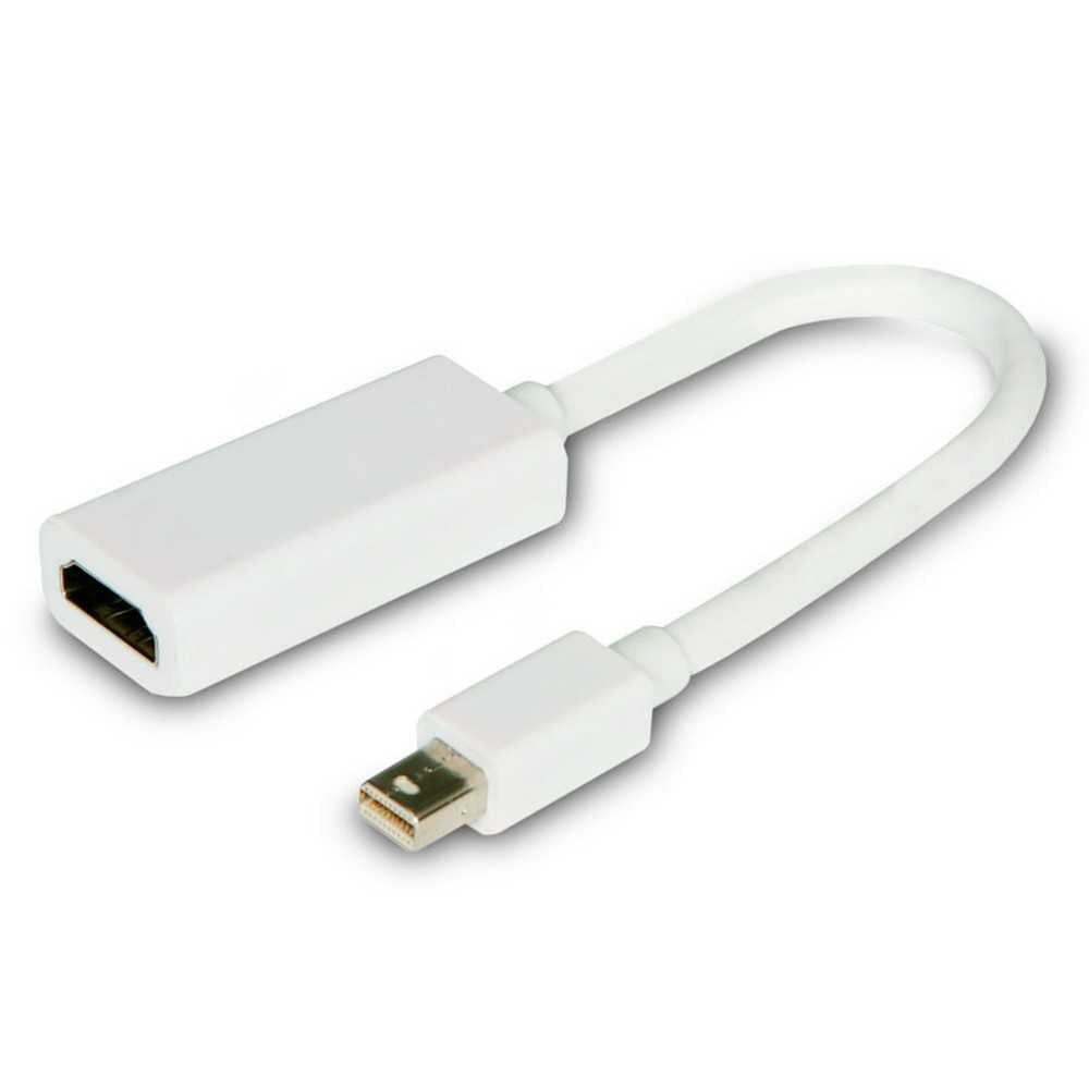 Cable Adaptador Mini Display Port DP a HDTV M/H Blanco para Ordenadores Portátiles Laptops TV HD Convertidor Conversor